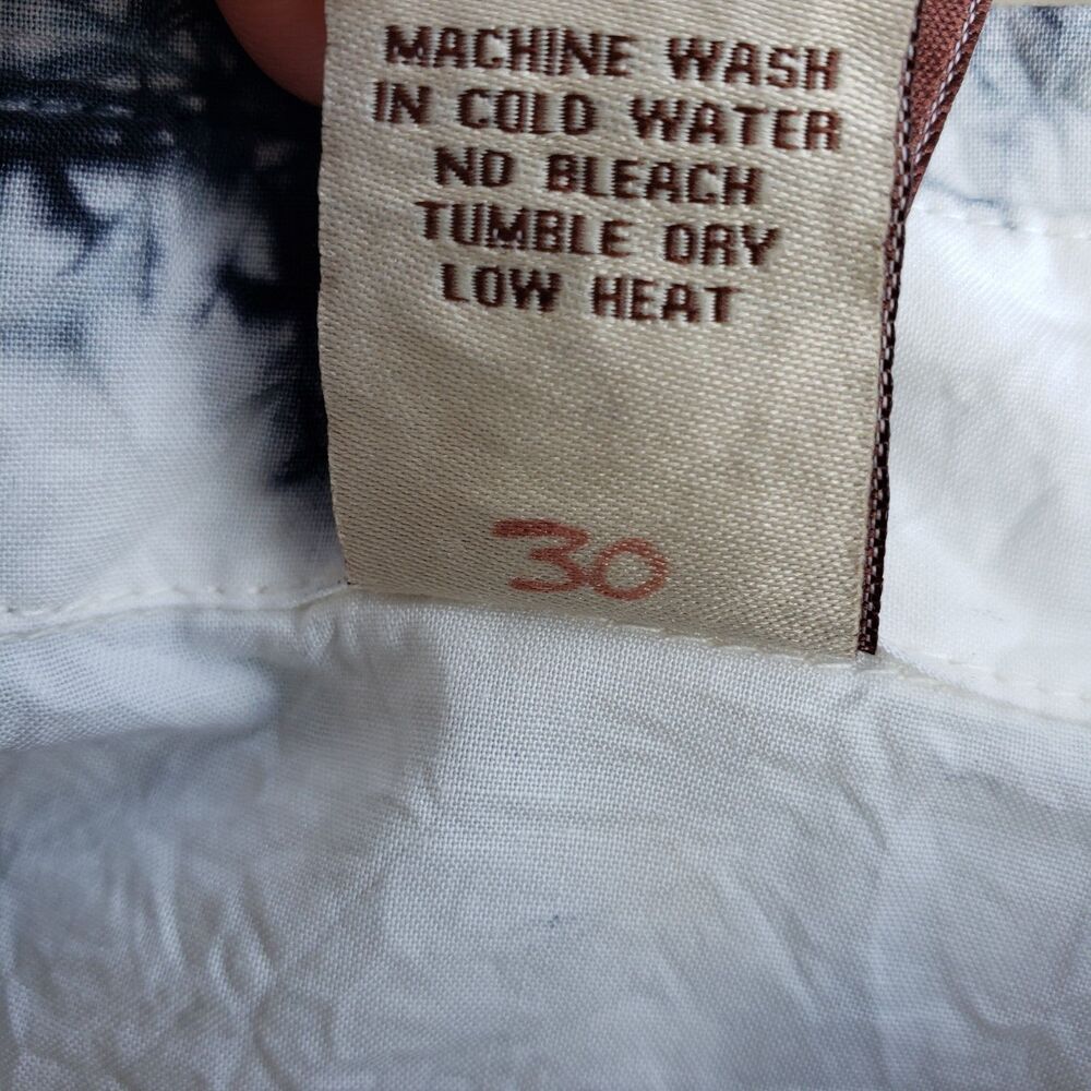 XCVI Women White Tie Dye Collared Half Button 3/4 Sleeve Cotton Blend Tunic Sz L - Picture 10 of 10